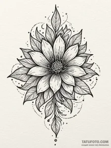 Night roots beneath celestial bloom, artistic... - эскиз тату (№1751607978_0, 04.07.2025 05:46) — Tatufoto.com