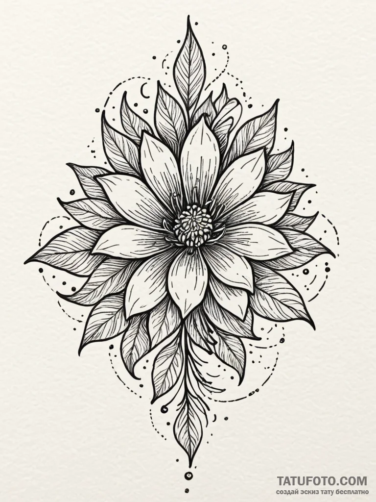 Night roots beneath celestial bloom, artistic... - эскиз тату (№1751607978_0, 04.07.2025 05:46) — Tatufoto.com