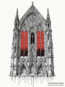 A single gothic cathedral window, concept art... - эскиз тату (№1751609355_0, 04.07.2025 06:09) — Tatufoto.com