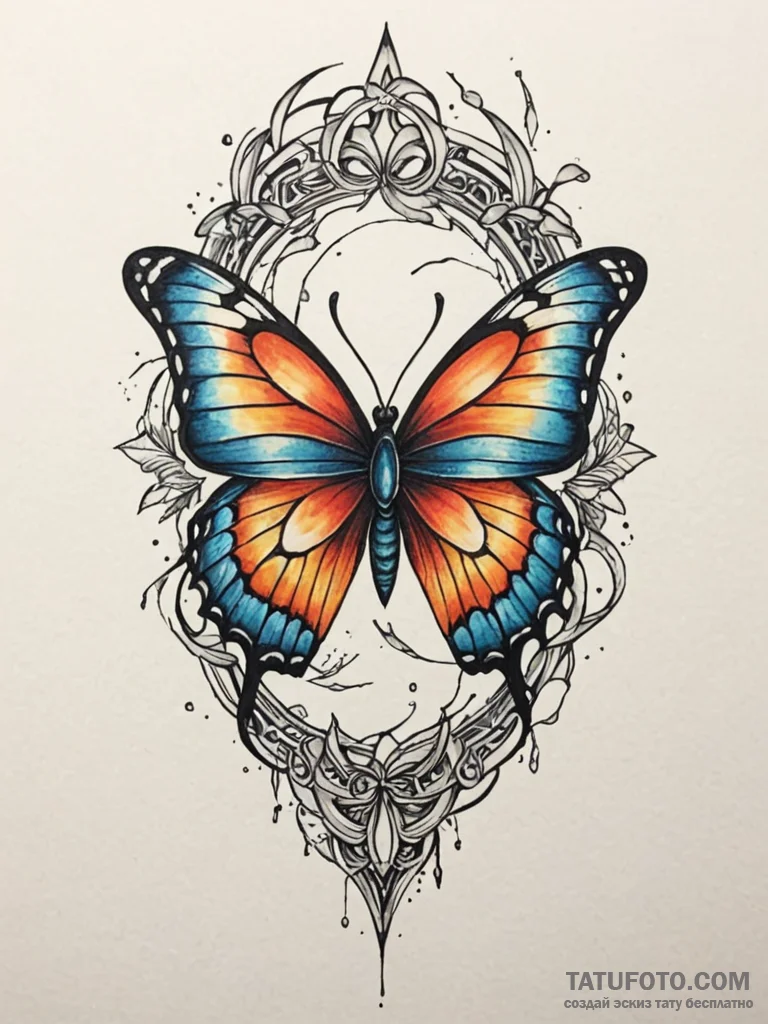 Butterfly composed of shattered mirror fragme... - эскиз тату (№1751609527_0, 04.07.2025 06:12) — Tatufoto.com