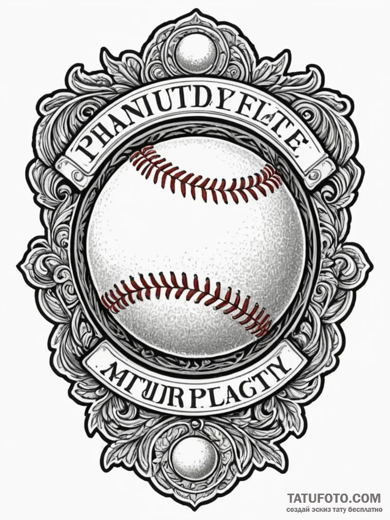 A classic baseball stitched close up, texture... - эскиз тату (№1751610042_0, 04.07.2025 06:20) — Tatufoto.com