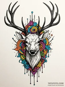 Abyssal stag trapped in web, tattoo flash she... - эскиз тату (№1751610215_0, 04.07.2025 06:23) — Tatufoto.com