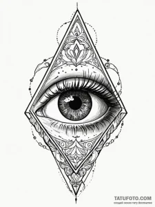 Eye in triangle, tattoo drawing outline, on a... - эскиз тату (№1751610386_0, 04.07.2025 06:26) — Tatufoto.com