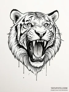 Saber-toothed tiger - эскиз тату (№1751610645_0, 04.07.2025 06:30) — Tatufoto.com