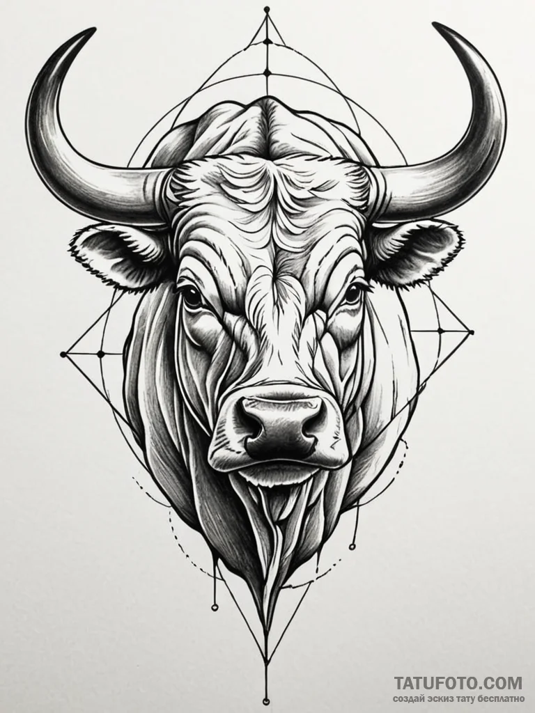 Butcher's diagram of a bull, divided into cut... - эскиз тату (№1751611676_0, 04.07.2025 06:47) — Tatufoto.com