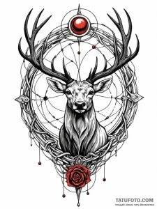 Abyssal stag trapped in web, tattoo line art,... - эскиз тату (№1751611761_0, 04.07.2025 06:49) — Tatufoto.com