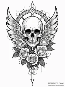 Jade wings catching starlight, ink illustrati... - эскиз тату (№1751611932_0, 04.07.2025 06:52) — Tatufoto.com