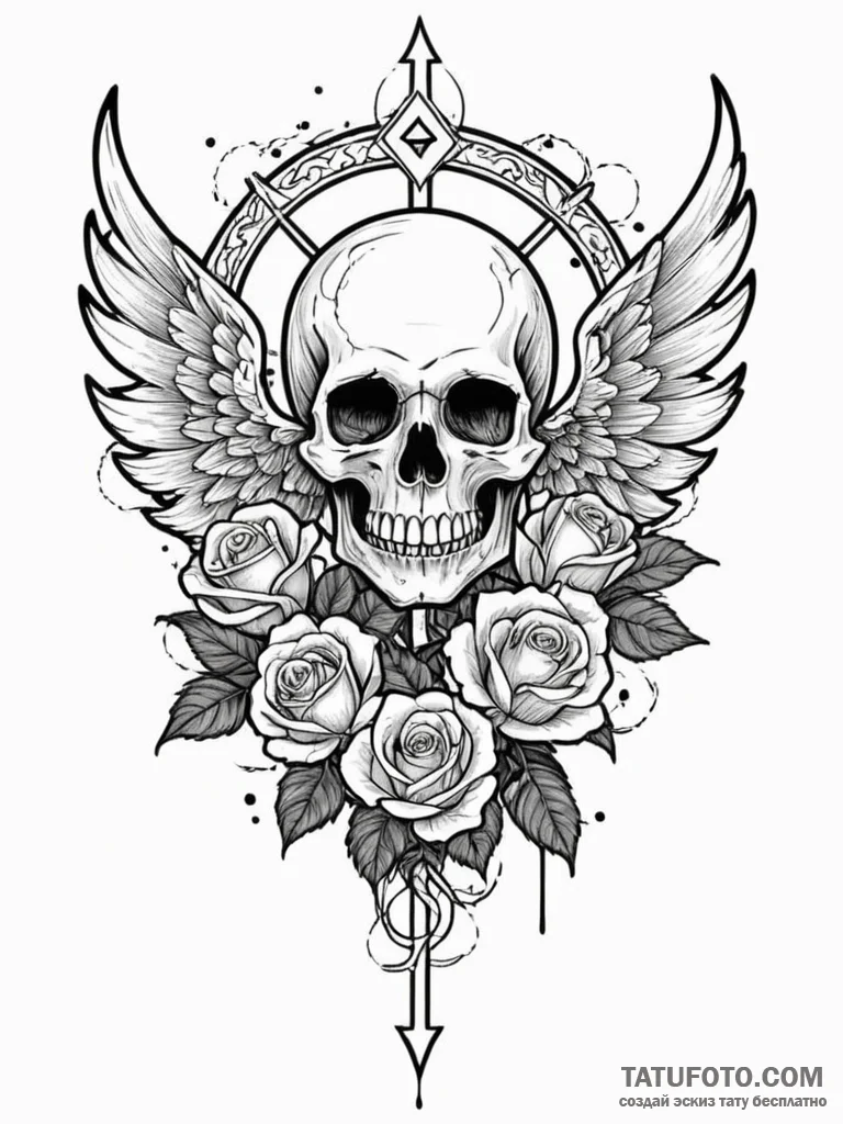 Jade wings catching starlight, ink illustrati... - эскиз тату (№1751611932_0, 04.07.2025 06:52) — Tatufoto.com