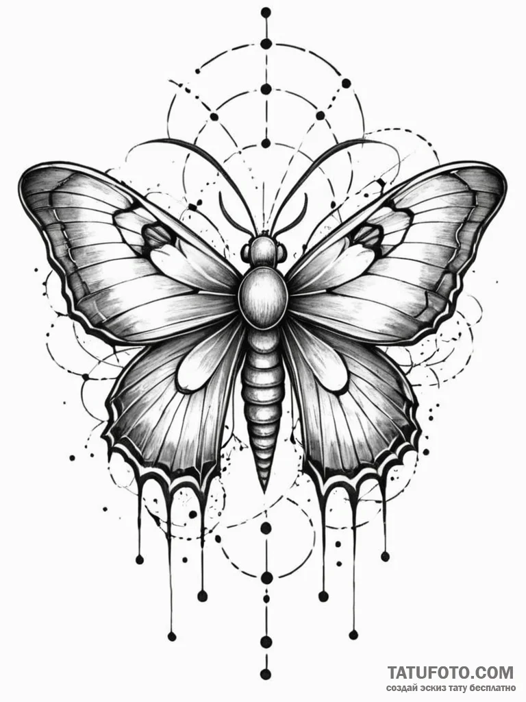 Atomic moth with circuit wings, artistic tatt… — эскиз тату (№1751612019_0, 04.07.2025 06:53) — Tatufoto.com