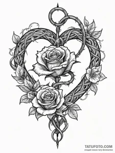 Barbed serpent circling heart, concept art fo... - эскиз тату (№1751612105_0, 04.07.2025 06:55) — Tatufoto.com