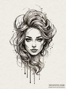 O, tattoo sketch design, on a clean white pap... - эскиз тату (№1751612277_0, 04.07.2025 06:57) — Tatufoto.com
