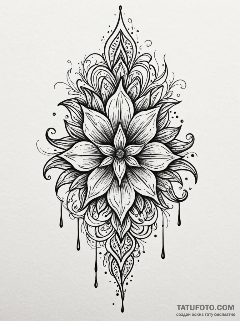 Paintbrush dripping spectral ink, concept art... - эскиз тату (№1751612448_0, 04.07.2025 07:00) — Tatufoto.com