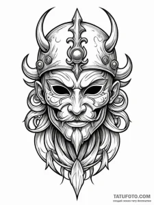Mask forged from molten gold, concept art for... - эскиз тату (№1751612705_0, 04.07.2025 07:05) — Tatufoto.com