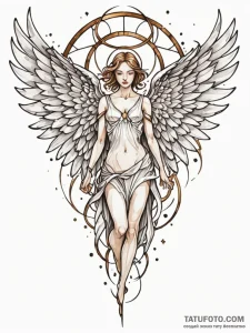 Angel's wing made of shattered stained glass,... - эскиз тату (№1751612875_0, 04.07.2025 07:07) — Tatufoto.com