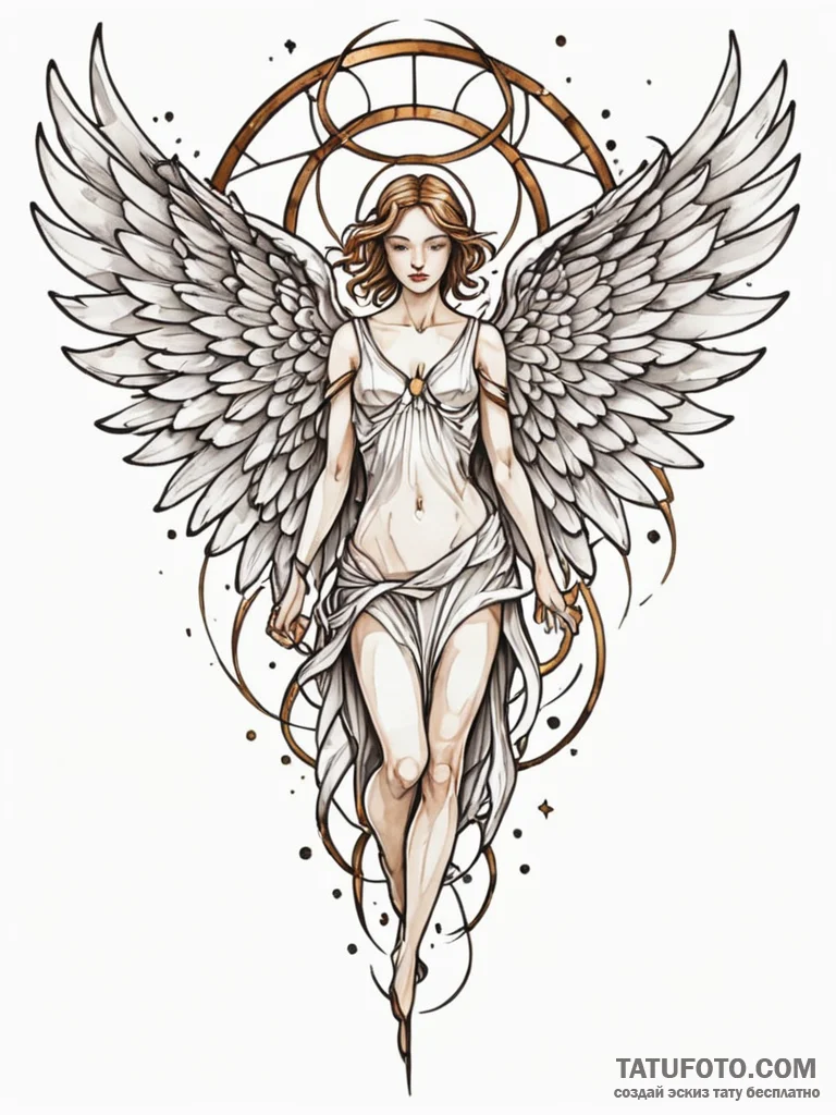 Angel’s wing made of shattered stained glass,… — эскиз тату (№1751612875_0, 04.07.2025 07:07) — Tatufoto.com