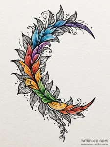 Rainbow in a minimalist arc, tattoo line art,... - эскиз тату (№1751613046_0, 04.07.2025 07:10) — Tatufoto.com