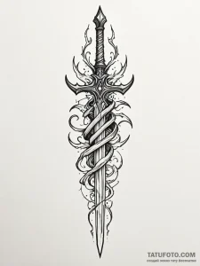 Abyssal blade fused with bone, tattoo sketch... - эскиз тату (№1751613771_0, 04.07.2025 07:22) — Tatufoto.com