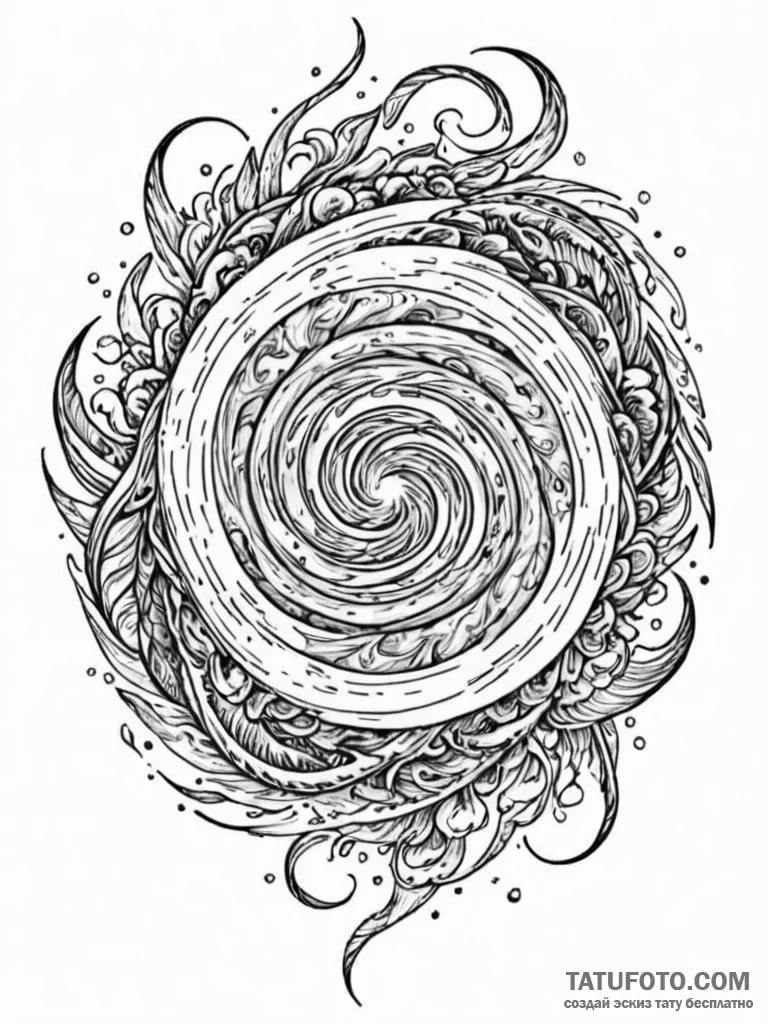 Maelstrom (whirlpool) with damned souls swirl... - эскиз тату (№1751614908_0, 04.07.2025 07:41) — Tatufoto.com