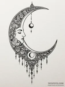 Moon phases etched in blade, tattoo drawing o... - эскиз тату (№1751615880_0, 04.07.2025 07:58) — Tatufoto.com