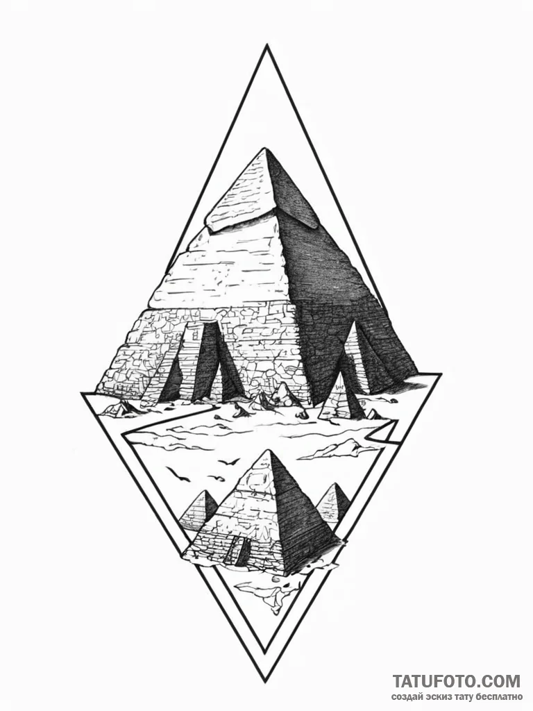 Pyramid - эскиз тату (№1751616342_0, 04.07.2025 08:05) — Tatufoto.com