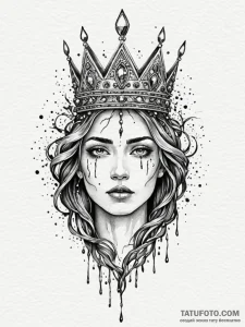 Quartz relic crowned in roots, artistic tatto... - эскиз тату (№1751616430_0, 04.07.2025 08:07) — Tatufoto.com