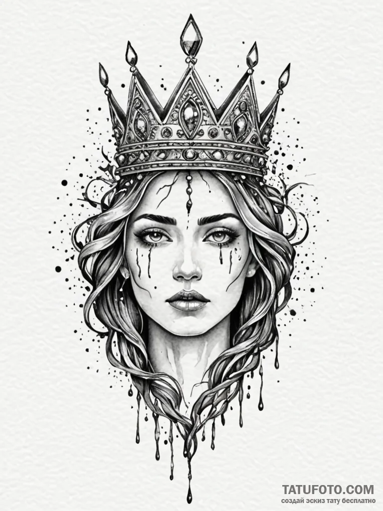 Quartz relic crowned in roots, artistic tatto… — эскиз тату (№1751616430_0, 04.07.2025 08:07) — Tatufoto.com