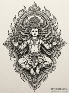 Yamantaka (tibetan wrathful deity), tattoo sk... - эскиз тату (№1751616517_0, 04.07.2025 08:08) — Tatufoto.com