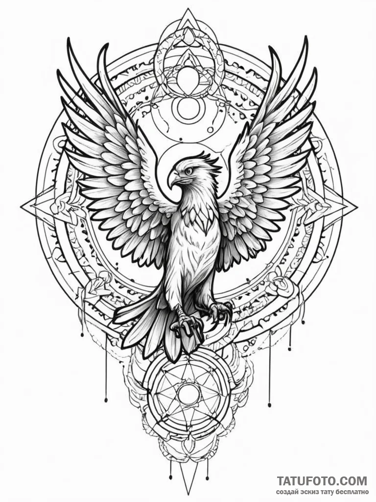 Harpy singing on a cliff of bones, tattoo ske... - эскиз тату (№1751616690_0, 04.07.2025 08:11) — Tatufoto.com