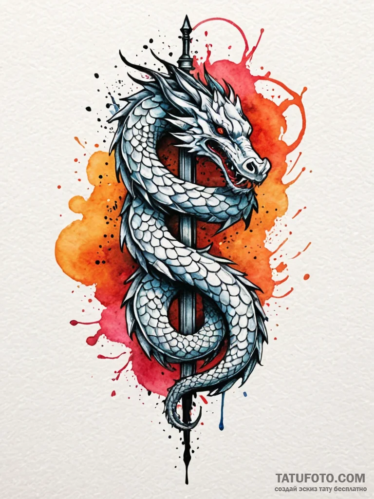 Jр вђњр’в¶rmungandr biting its own tail (is t… — эскиз тату (№1751617299_0, 04.07.2025 08:21) — Tatufoto.com