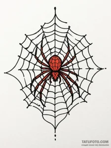 Qr code woven into a spider's web, tattoo ske... - эскиз тату (№1751617558_0, 04.07.2025 08:25) — Tatufoto.com