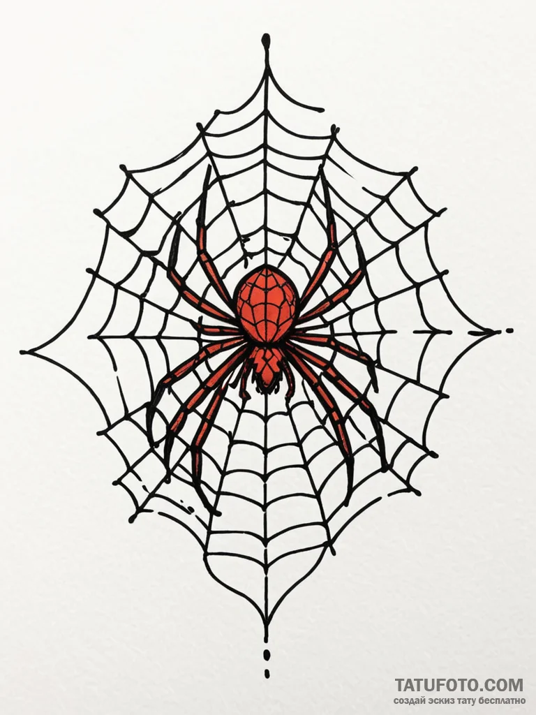 Qr code woven into a spider's web, tattoo ske... - эскиз тату (№1751617558_0, 04.07.2025 08:25) — Tatufoto.com