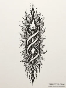 Pillar cracked by celestial flame, tattoo dra... - эскиз тату (№1751617816_0, 04.07.2025 08:30) — Tatufoto.com