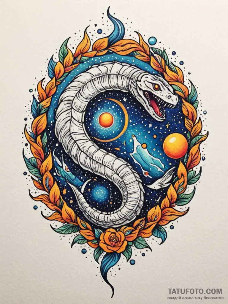A sandworm from dune, artistic tattoo sketch,... - эскиз тату (№1751618160_0, 04.07.2025 08:36) — Tatufoto.com