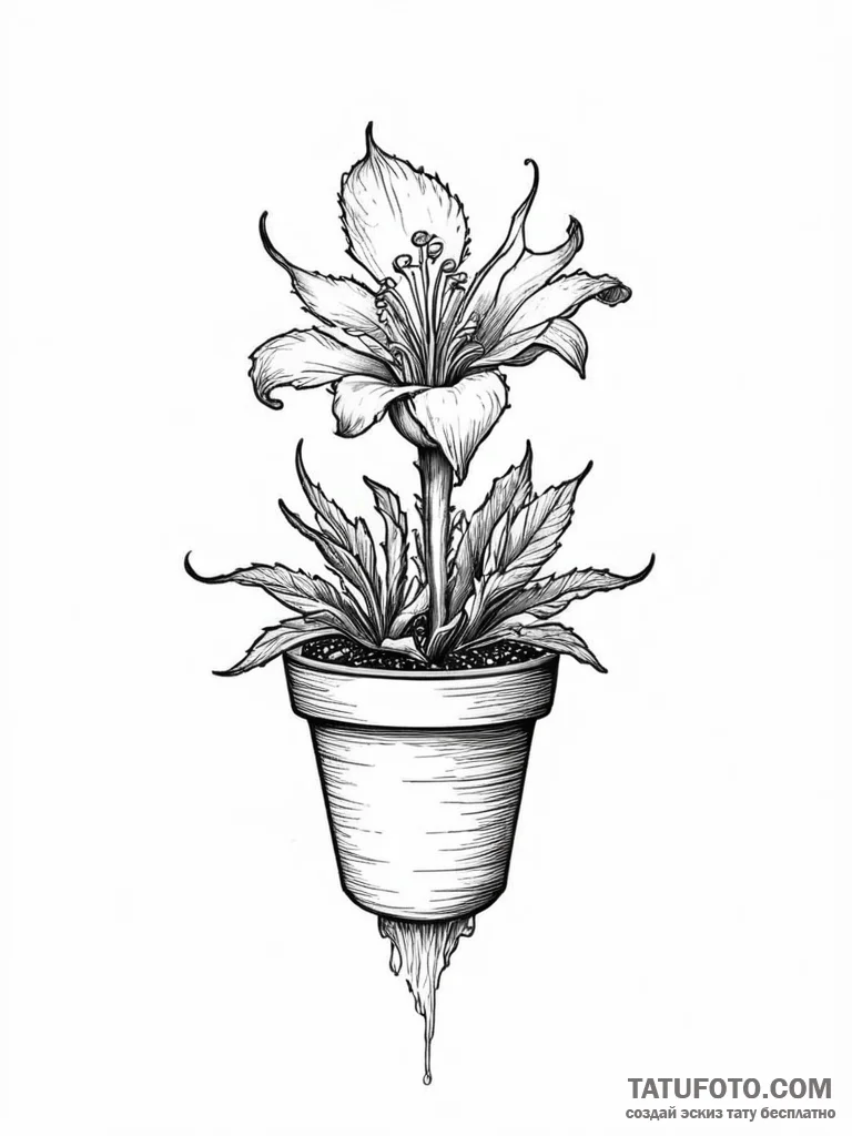 Venus flytrap - эскиз тату (№1751618416_0, 04.07.2025 08:40) — Tatufoto.com