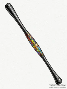 A classic baseball bat resting, ready,, ink i... - эскиз тату (№1751618586_0, 04.07.2025 08:43) — Tatufoto.com