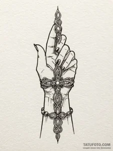 Bracelet, artistic tattoo sketch, stylized in... - эскиз тату (№1751618671_0, 04.07.2025 08:44) — Tatufoto.com
