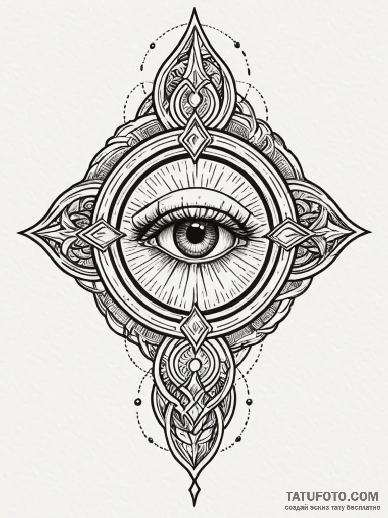 Odin's eye sacrificed to the well of wisdom,... - эскиз тату (№1751619578_0, 04.07.2025 08:59) — Tatufoto.com