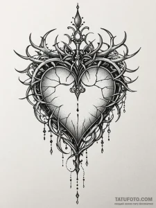 Unknown heart crowned with thorns, tattoo dra... - эскиз тату (№1751619751_0, 04.07.2025 09:02) — Tatufoto.com