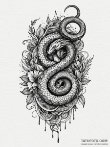 Black serpent weaving through blade, tattoo d... - эскиз тату (№1751619837_0, 04.07.2025 09:03) — Tatufoto.com