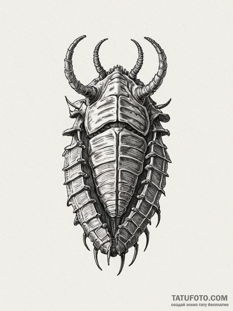Trilobite fossil — эскиз тату (№1751620094_0, 04.07.2025 09:08) — Tatufoto.com