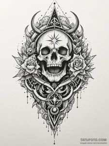 Quartz gate devouring starlight, tattoo flash... - эскиз тату (№1751621034_0, 04.07.2025 09:23) — Tatufoto.com