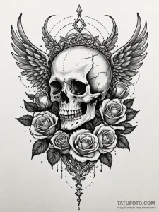 Iron wings crowned in ice, concept art for ta... - эскиз тату (№1751621635_0, 04.07.2025 09:33) — Tatufoto.com