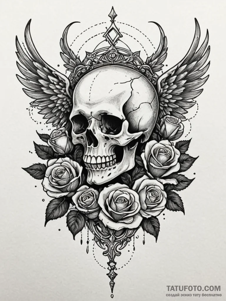 Iron wings crowned in ice, concept art for ta... - эскиз тату (№1751621635_0, 04.07.2025 09:33) — Tatufoto.com