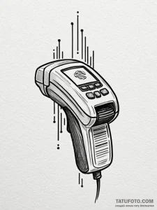 A classic bar code scanner, modern,, tattoo s... - эскиз тату (№1751621721_0, 04.07.2025 09:35) — Tatufoto.com