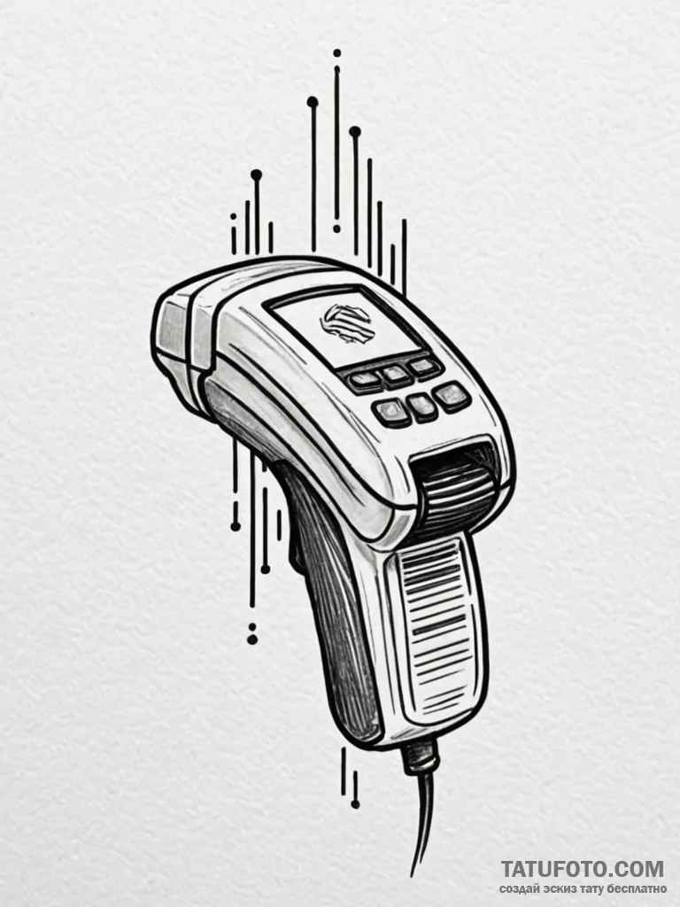 A classic bar code scanner, modern,, tattoo s... - эскиз тату (№1751621721_0, 04.07.2025 09:35) — Tatufoto.com