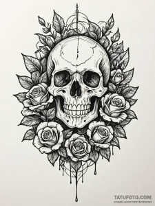 Decaying grimoire with mushrooms sprouting fr... - эскиз тату (№1751623096_0, 04.07.2025 09:58) — Tatufoto.com