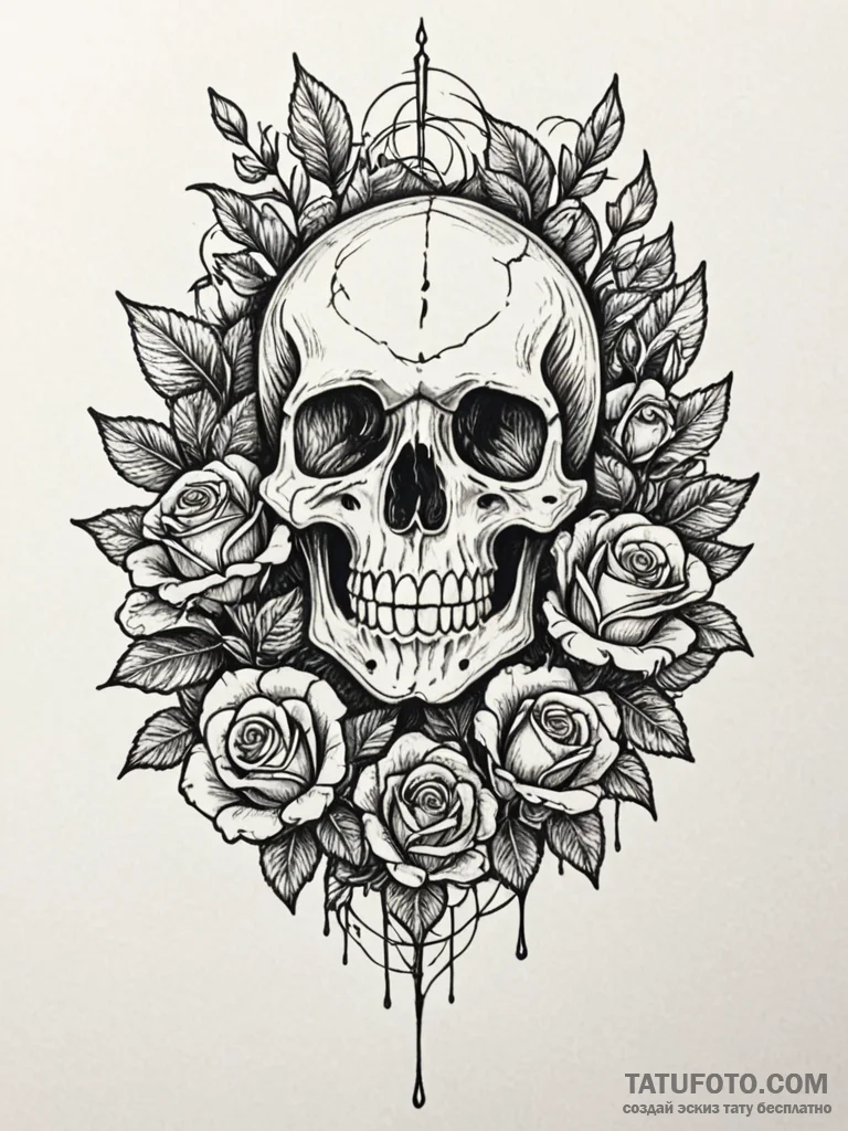 Decaying grimoire with mushrooms sprouting fr... - эскиз тату (№1751623096_0, 04.07.2025 09:58) — Tatufoto.com