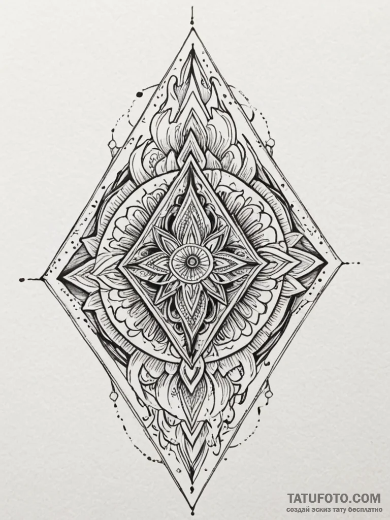 Arrowhead surrounded by flames, artistic tatt... - эскиз тату (№1751623611_0, 04.07.2025 10:06) — Tatufoto.com