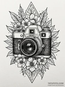 Vintage camera, tattoo flash sheet design, cl... - эскиз тату (№1751623868_0, 04.07.2025 10:11) — Tatufoto.com