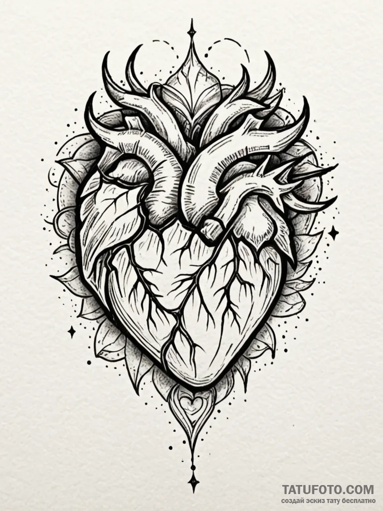 Rootbound heart devouring starlight, tattoo f… — эскиз тату (№1751624638_0, 04.07.2025 10:23) — Tatufoto.com